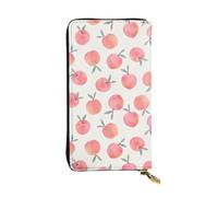 BLWSLC Pink Peach Pattern Long Clutch, Zipper Wallet, Card Holder, Portable Travel Coin Storage Bag Suitable for Travel and Daily use