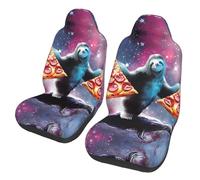 BLWSLC pizza sloth 2-piece car seat cover set universal front seat cover suitable for cars and trucks