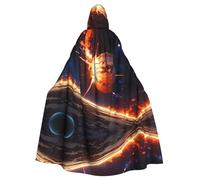 BLWSLC Planetary destruction Printed Halloween Hooded Cape Adult Cosplay Hooded Cape Suitable For Cosplay-Themed Parties