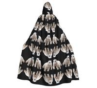 BLWSLC Polar Bear Printed hooded cape, long cape, suitable for cosplay, stage performances or holiday parties.