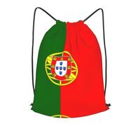 BLWSLC Portuguese flag Printed Travel Drawstring Backpack Gym Drawstring Bag Portable Suitable For Short Trips, Black, M