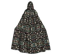 BLWSLC Potted cactus Printed hooded cape, long cape, suitable for cosplay, stage performances or holiday parties.