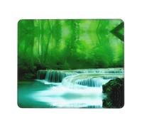 BLWSLC Precision-locked mouse pads are suitable for libraries and studies | Precision overlock Green Trees Small Waterfalls 7.9 x 9.5 in printed mouse pads suitable for libraries and studies