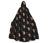 BLWSLC Proboscis Monkey Printed hooded cape, long style, suitable for cosplay, stage performances or holiday parties.