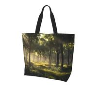 BLWSLC Punk text Printed tote bag, large capacity carry-on bag for travel, shopping and beach vacations, Primeval Forest, One Size