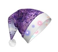 BLWSLC Purple Floral Nursery Printed Light Up Party Hats LED Christmas Party Props Suitable for Adults and Kids, Christmas Fun Hats