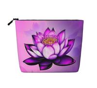 BLWSLC Purple Lotus Printed single layer cosmetic bag, storage bag, suitable for daily storage, a must-have for business trips.