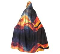 BLWSLC Quantum Energy Flow Printed hooded cape, long decorative cloak, suitable for cosplay, stage performances, or holiday parties.