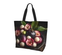BLWSLC Quantum Energy Flow Printed tote bag, large capacity carry-on bag for travel, shopping and beach vacations, Purple Mangosteen, One Size