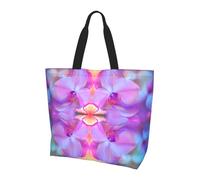 BLWSLC Quantum Energy Flow Printed tote bag, large capacity carry-on bag for travel, shopping and beach vacations, Psychedelic Kaleidoscope, One Size
