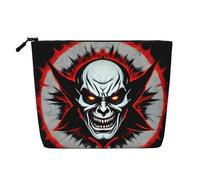 BLWSLC Red and Black Evil Ghost Printed single layer cosmetic bag, storage bag, suitable for daily storage, a must-have for business trips.