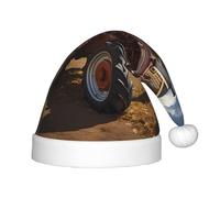 BLWSLC Red Tractor Printed children's Christmas hat festive Christmas hat suitable for holiday parties and outdoor winter wear