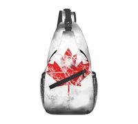 BLWSLC Retro Canada Flag Patterned men's crossbody bag with adjustable strap, suitable for outdoor hiking or daily commuting