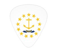 BLWSLC Rhode Island State Flag Guitar Picks - For Acoustic, Electric, and Band Players - 12 Picks in 3 Different Thicknesses