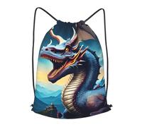 BLWSLC Roaring Dragon Printed Sports Drawstring Backpack Fitness Travel Backpack Suitable For Gym And Travel