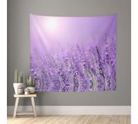 BLWSLC Romantic Purple Lavender Printed Wall Hanging - 60x51 Inch Soft Peach Skin Tapestry Dorm Bedroom Wall Decor Gift