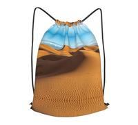 BLWSLC Sand Dunes in The Sahara Desert Printed Gym Bag Sports Drawstring Backpack With Inner Pocket Suitable For Everyday Use M
