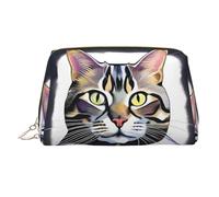 BLWSLC Serious Cat Printed Portable Cosmetic Bag Large Travel Toiletry Bag Suitable For Travel And Daily Use