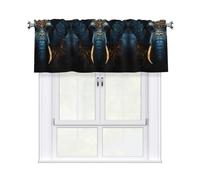 BLWSLC Short Valance Curtains on rods Eerie Elephant Printed Short Curtains Suitable for Kitchens Living Rooms bedrooms etc
