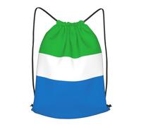 BLWSLC Sierra Leone flag Printed Travel Drawstring Backpack Gym Drawstring Bag Portable Suitable For Short Trips, Black, M