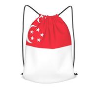 BLWSLC Singapore Flag Printed Sports Drawstring Backpack Fitness Travel Backpack Suitable For Gym And Travel, Black, S
