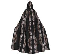 BLWSLC Sinister Owl Printed hooded cape, long cape, suitable for cosplay, stage performances or holiday parties.
