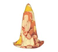 BLWSLC Sleeping Monkey Printed long Small hooded cape for holiday parties, cosplay and fancy dress parties