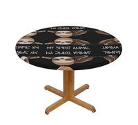 BLWSLC Sloth My Spirit Animal Patterned round tablecloth, M decorative tablecloth, suitable for restaurants, banquets, parties