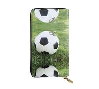 BLWSLC Soccer Ball On Grassy Long Clutch, Zipper Wallet, Card Holder, Portable Travel Coin Storage Bag Suitable for Travel and Daily use