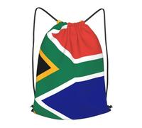 BLWSLC South African flag Printed Travel Drawstring Backpack Gym Drawstring Bag Portable Suitable For Short Trips, Black, M