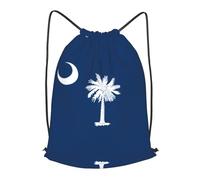 BLWSLC South Carolina Flag Printed Travel Drawstring Backpack Gym Drawstring Bag Portable Suitable For Short Trips