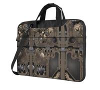 BLWSLC Steampunk Mechanical Gears Patterned 13 inch laptop bag with shoulder strap, suitable for business trips