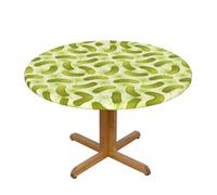 BLWSLC Sushi Dill Pickles Patterned M round decorative tablecloth, suitable for dining rooms and banquets.