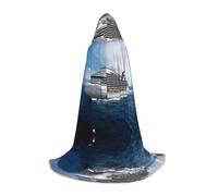 BLWSLC Teen Hooded Cape Cruise Ship Printed Stage Performance Cape 3 Sizes S Perfect for Holiday Parties and Stage Performances
