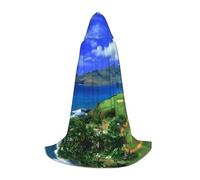 BLWSLC Teen Hooded Cape Scenic Hawaii Golf Tropical Printed Stage Performance Cape 3 Sizes M Perfect for Holiday Parties and Stage Performances