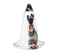 BLWSLC Teen Hooded Cape Well-behaved schnauzer Printed Stage Performance Cape 3 Sizes L Perfect for Holiday Parties and Stage Performances