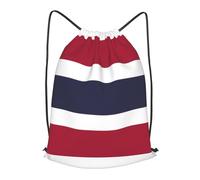 BLWSLC Thailand Flag Printed Travel Drawstring Backpack Gym Drawstring Bag Portable Suitable For Short Trips, Black, M