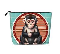 BLWSLC The silent monkey Printed single layer cosmetic bag, storage bag, suitable for daily storage, a must-have for business trips.