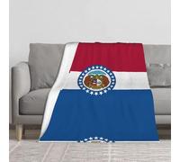 BLWSLC Thickened Flannel Blanket Missouri State Flag Printed Blanket Suitable for Rooms Home décor Travel and Camping 60x50 inches