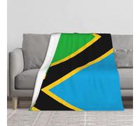 BLWSLC Thickened Flannel Blanket Tanzania Flag Printed Blanket Suitable for Rooms Home décor Travel and Camping 60x50 inches