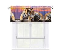 BLWSLC Tiger Lying on Wood Printed blackout curtains, 54x18 inches, elegant semi-blackout curtains for kitchens and bathrooms