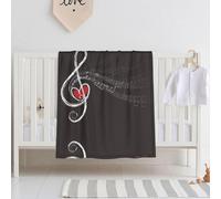 BLWSLC Treble Love and Music Printed baby throw blanket, swaddle blanket, crib blanket for toddlers, newborns, and children