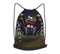 BLWSLC Tropical rainforest spiders Printed Sports Drawstring Backpack Fitness Travel Backpack Suitable For Gym And Travel, Black, S