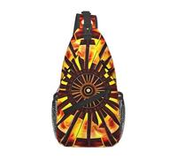 BLWSLC Turning the flame Patterned men's crossbody bag with adjustable strap, suitable for outdoor hiking or daily commuting