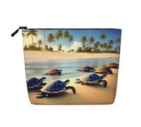 BLWSLC turtles on the beach Printed single layer cosmetic bag, storage bag, suitable for daily storage, a must-have for business trips.