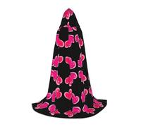 BLWSLC Two pink hearts Printed Hooded Cape Cosplay Hooded Cape Perfect For Cosplay A Holiday Essential S