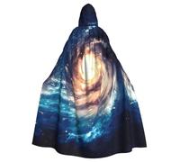 BLWSLC Universe Milky Way Galaxy Printed Halloween Cape (Length 147cm/Hood Height 38cm) Masquerade Hooded Cape Carnival Party Costume