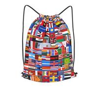 BLWSLC Various flags Printed Sports Drawstring Backpack Fitness Travel Backpack Suitable For Gym And Travel