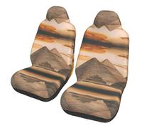 BLWSLC Vintage Great Egyptian Pyramid 2-piece front seat cover set, printed car seat protectors, suitable for cars, SUVs, trucks, and vans