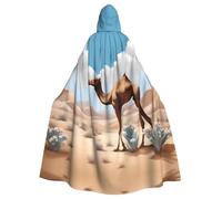 BLWSLC Walking camel patterned hooded cape is perfect for Halloween, carnivals, themed parties, and even as a vampire costume.